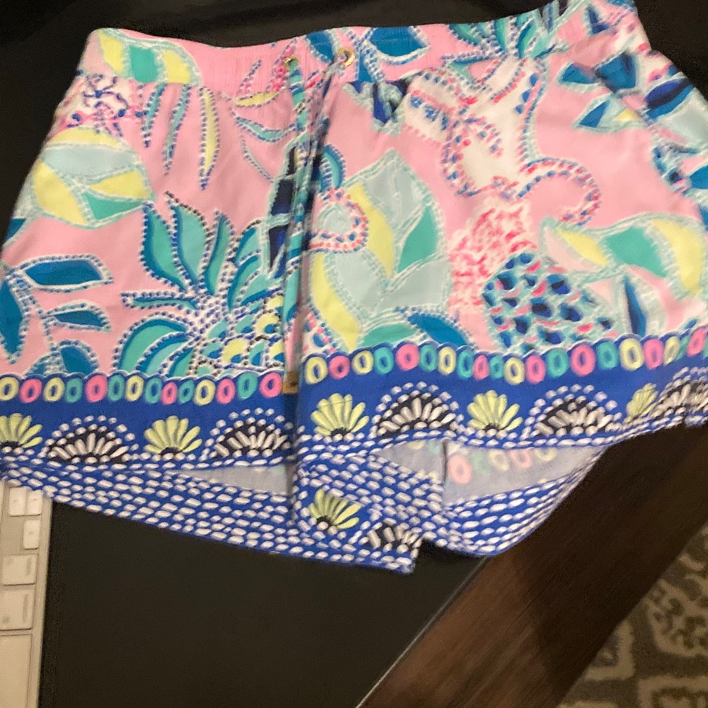 Lilly Pulitzer Pink and Blue Tropical Shorts